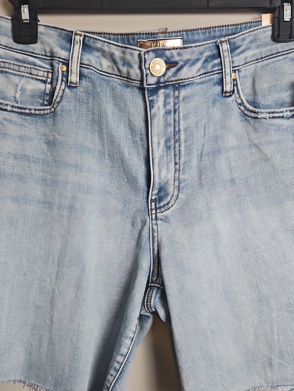 KUT From The Kloth High Rise Hailey Bermuda: Vintage Blue - Picture 2 of 14